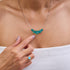 Sarcelle | Argent sterling .925 | Collier fermoir infini en verre luciole